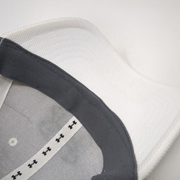 Under Armour Fitted Baseball Cap White One Size Embroidered 6 Panel - Picture 8 of 9